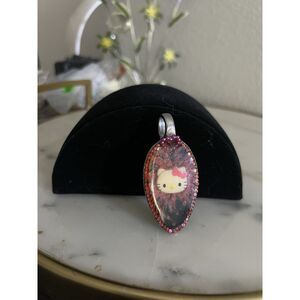 Hello Kitty Pendant Spoon Silver Tone Pink